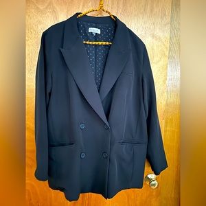 Double Button Up Boyfriend Blazer Ann Taylor Large